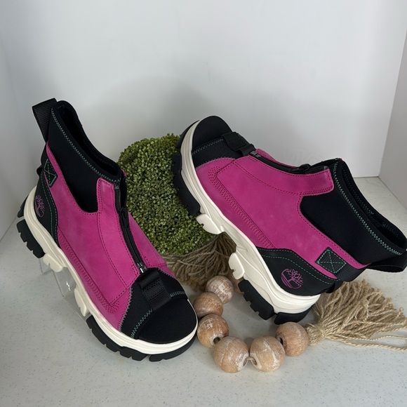 Timberland Adley Way Peep Toe Boot Sandals 'Very Berry' Sz 7 - Picture 2 of 13